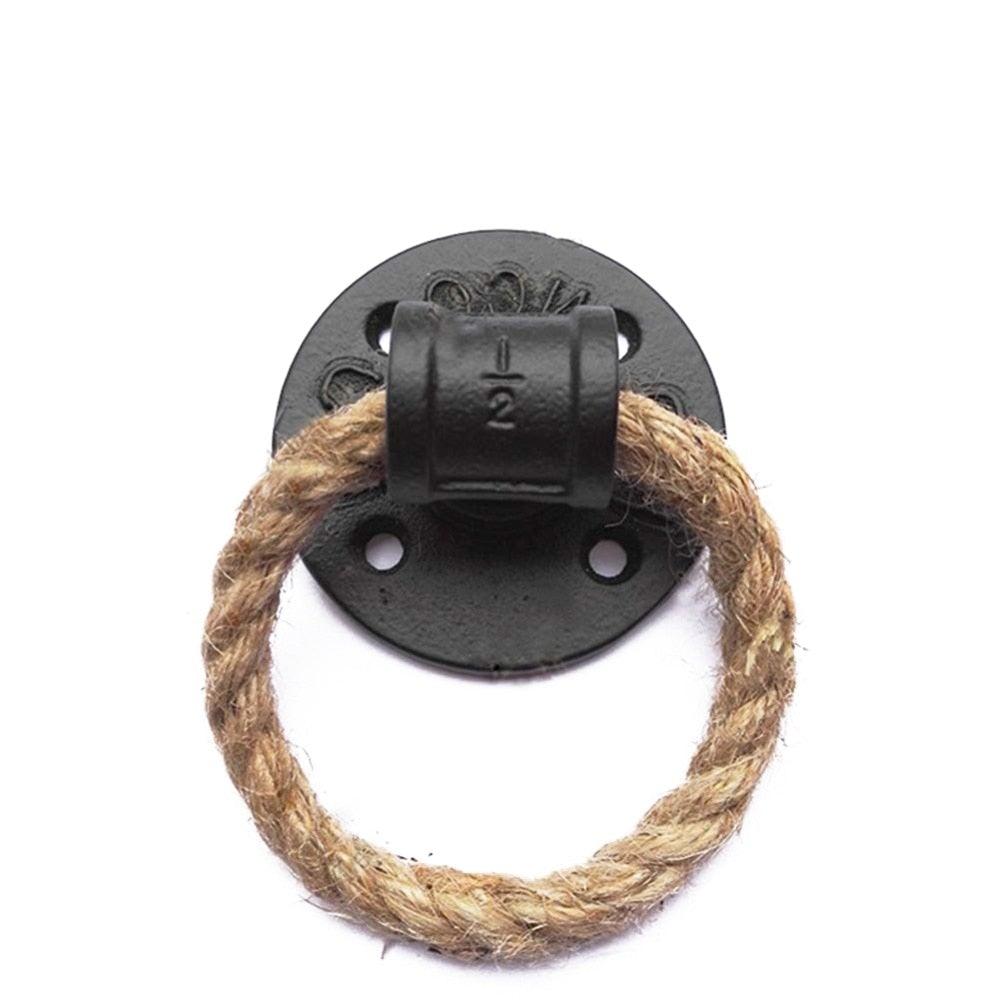 Simple Morden Flange Door Handle Knocker With Rope Loft Industry Style ...