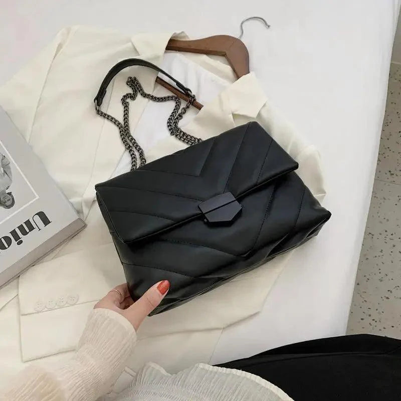 Sizzling Embroidery Thread Small PU Leather Crossbody Bags For Women And Girls Trending Female Shoulder Handbags