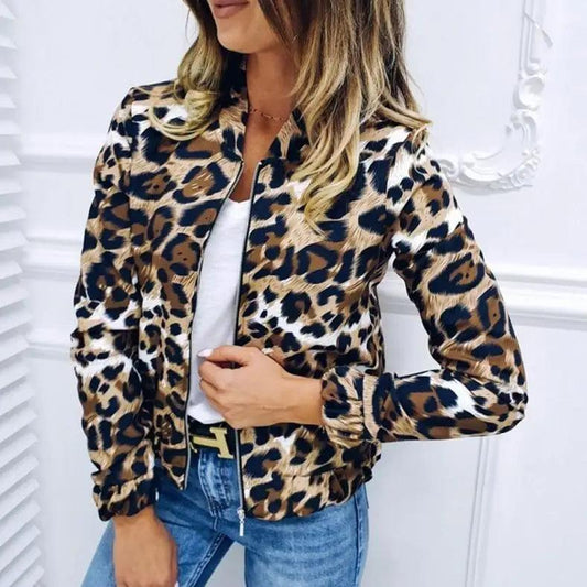Sizzling Stylish Women's Long Sleeve Jacket Sweater Top Ladies Casual Leopard Print, Cardigan Zipper, Short Outwear, Coat Jacket
