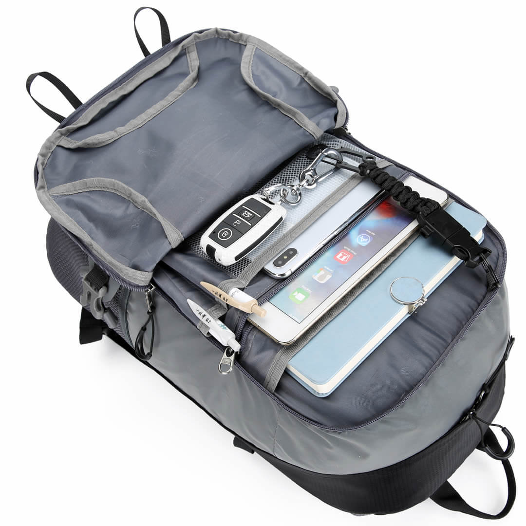 bicycle backpack with laptop sleeve Riderbag Reflective Backpack. Bike, Hiking, and Motorcycle Backpack (Black) Adult Unisex, Size: 35 Large