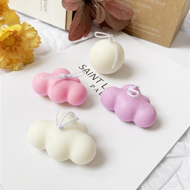 Small Scented Cloud Shape Birthday Candle Handmade Scented Candle Hand Poured Decorative Candle Aesthetic Candle Room Decor For Home Use Bedroom Romantic Soy Candle Home decoration Mother's Day Gifts