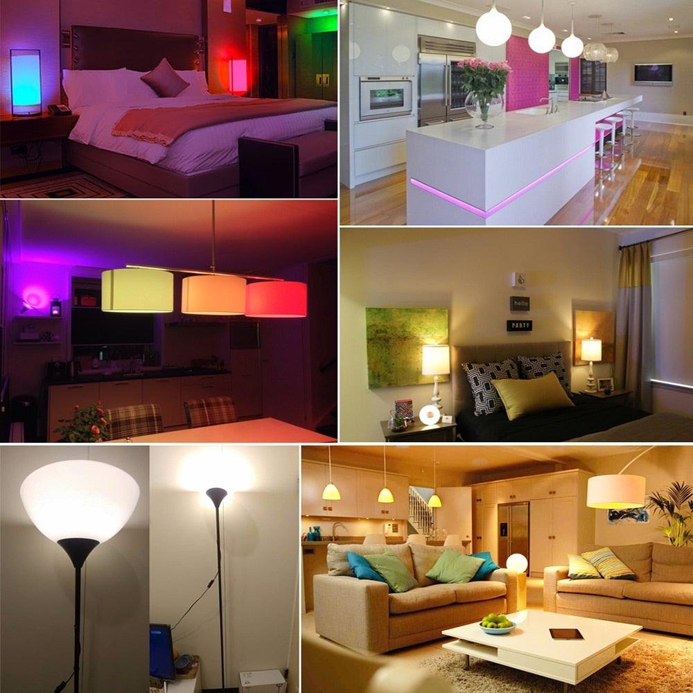 Smart For Home LED Light Bulb E27 E14 GU10 B22 220V 110V  Spot Magic Changeable Lamp Lampada+IR Control Decoration RGB White  Compatible with Alexa Google Home, RGBCW Smart GU10 Bulb, WiFi Smart LED Spot Light Bulb Indoor Decoration