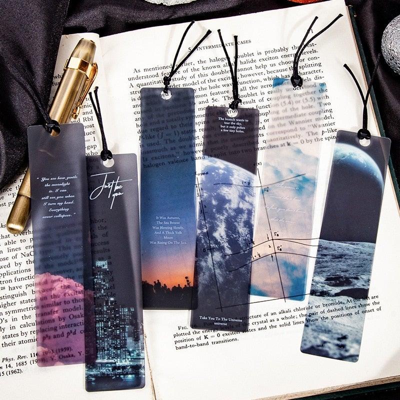 Space Tour Series Bookmark PVC Reading Book Mark Dusk Moon Book Page M ...