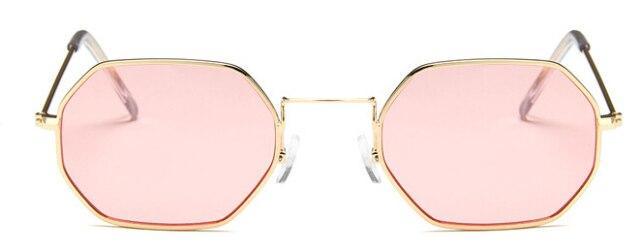 Stylish Hexagon Trendy Colorful Sunglasses For Women New Metal Luxury Summer Eyewear Women New Stainless Steel Lightweight Frame Cool Style Outdoor Travel UV Glasses