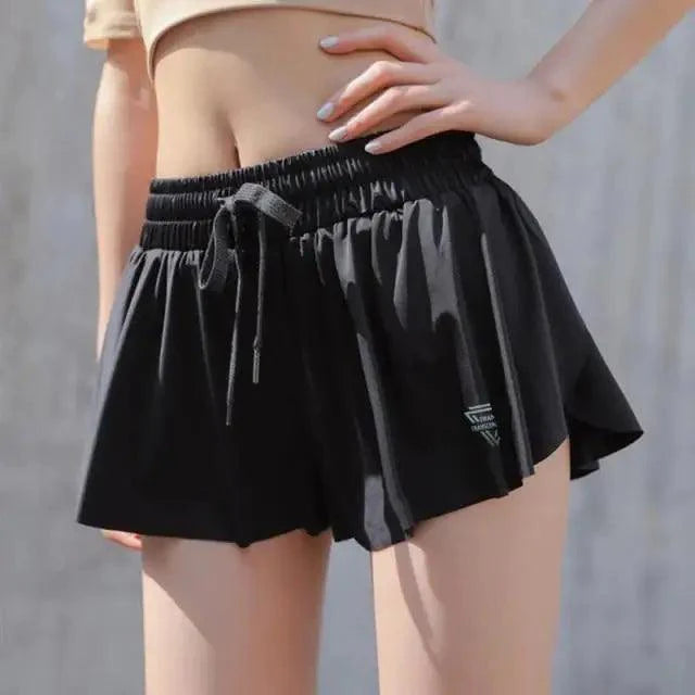Summer Running Shorts Women 2 In 1 Marathon Quick Dry Shorts Gym Loose Sport Breathable Yoga Shorts