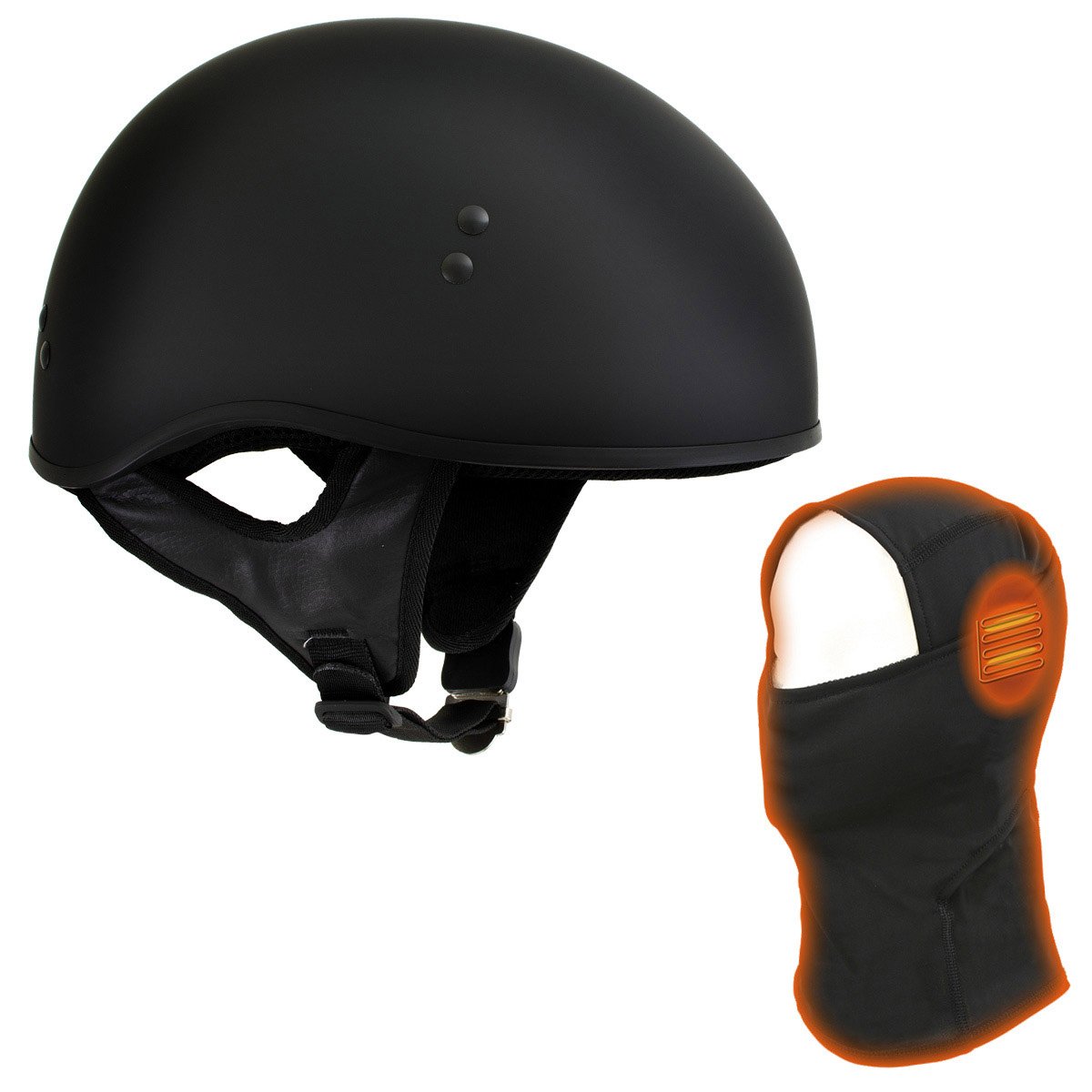 T68-SP 'The O.G.' No Logo Flat Black DOT Helmet with MP7922FMSET Heated Balaclava Bundle