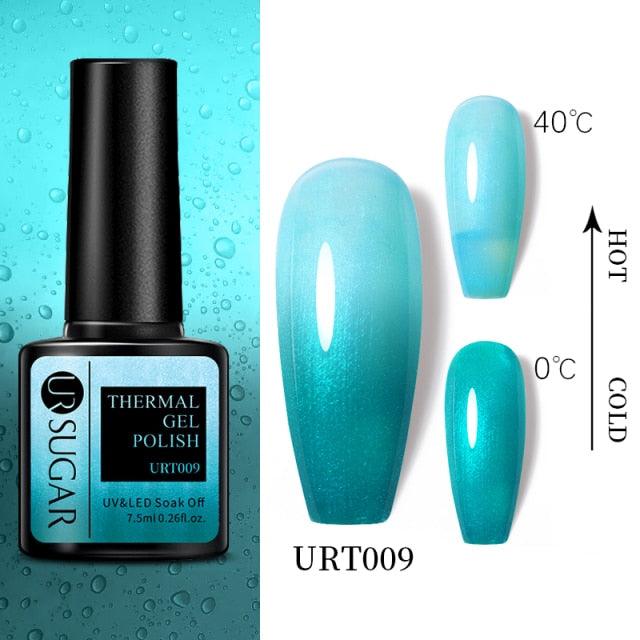 Thermal Shiny Nail Polish Change Color Effect Gel UV Semi Permanent Stylish Three Layer Effect For Womens