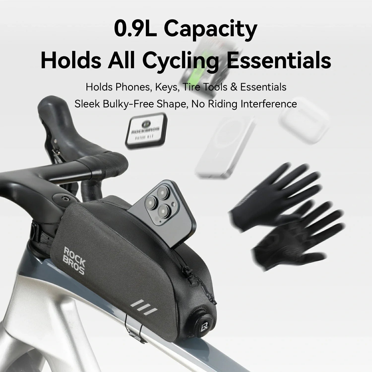 100% Waterproof Bike Frame Bag 0.9L
