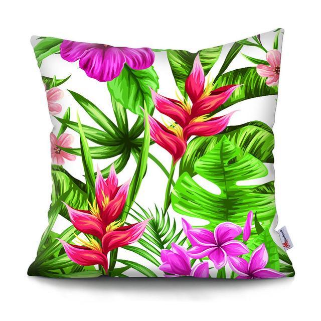 Tropical Plants Palm Leaf Pillow Cover Green Leaves Cushion Covers Flower Decorative Pillow Sofa Decorative Throw Pillow Covers Tropical Green Leaves Floor Pillow Cover for Couch Cushion Cover Plant Monstera Leaf 45x45cm