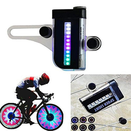 Two Side LED Colorful Motorcycle Cycling Bicycle Bike Wheel Signal Tire Spoke Light 30 Changes Spoke Light Cycling Decoration Cool Bicycle Wheel Light Safety Tire Light Beautiful Patterns With Changing Color