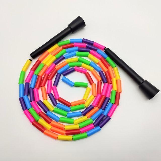 Unisex Jump Rope Stripe Ropes With Plastic Handles For Any Skill Level Sports Segmented Jump Rope For Outdoor Fitness Gym Men Women Kids Best For Sports Outdoors Jumping Rope 2.9m