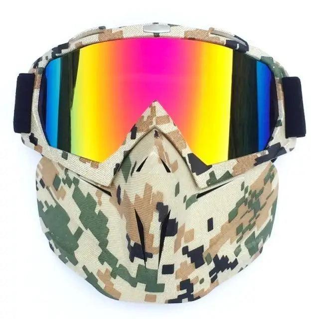 Unisex Snowboard Glasses Snowmobile Skiing Goggles For Men Women Windproof Sunglasses With Detachable Mask