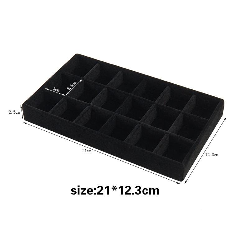 Velvet Jewelry Display Stackable Exquisite Jewelry Holder Portable Ring Earrings Necklace Organizer Box organizer Velvet Drawer Organizer Showcase Jewelry Storage for Bracelet Necklace Earring Ring