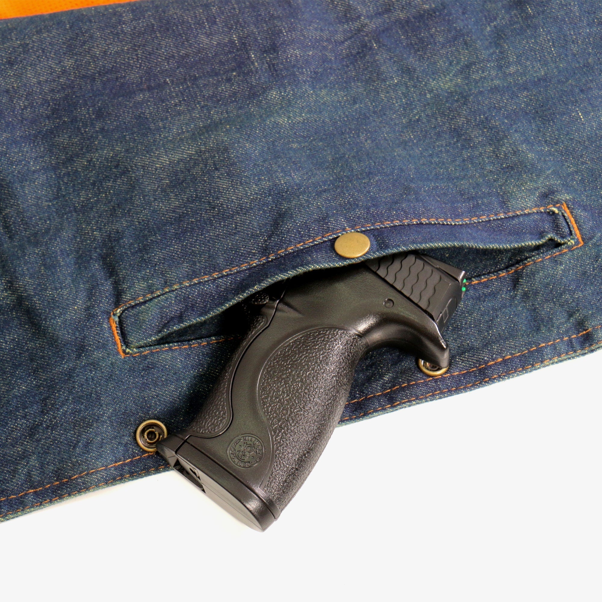 VSM6001 Men's Motorcycle style Blue Denim Biker Vest