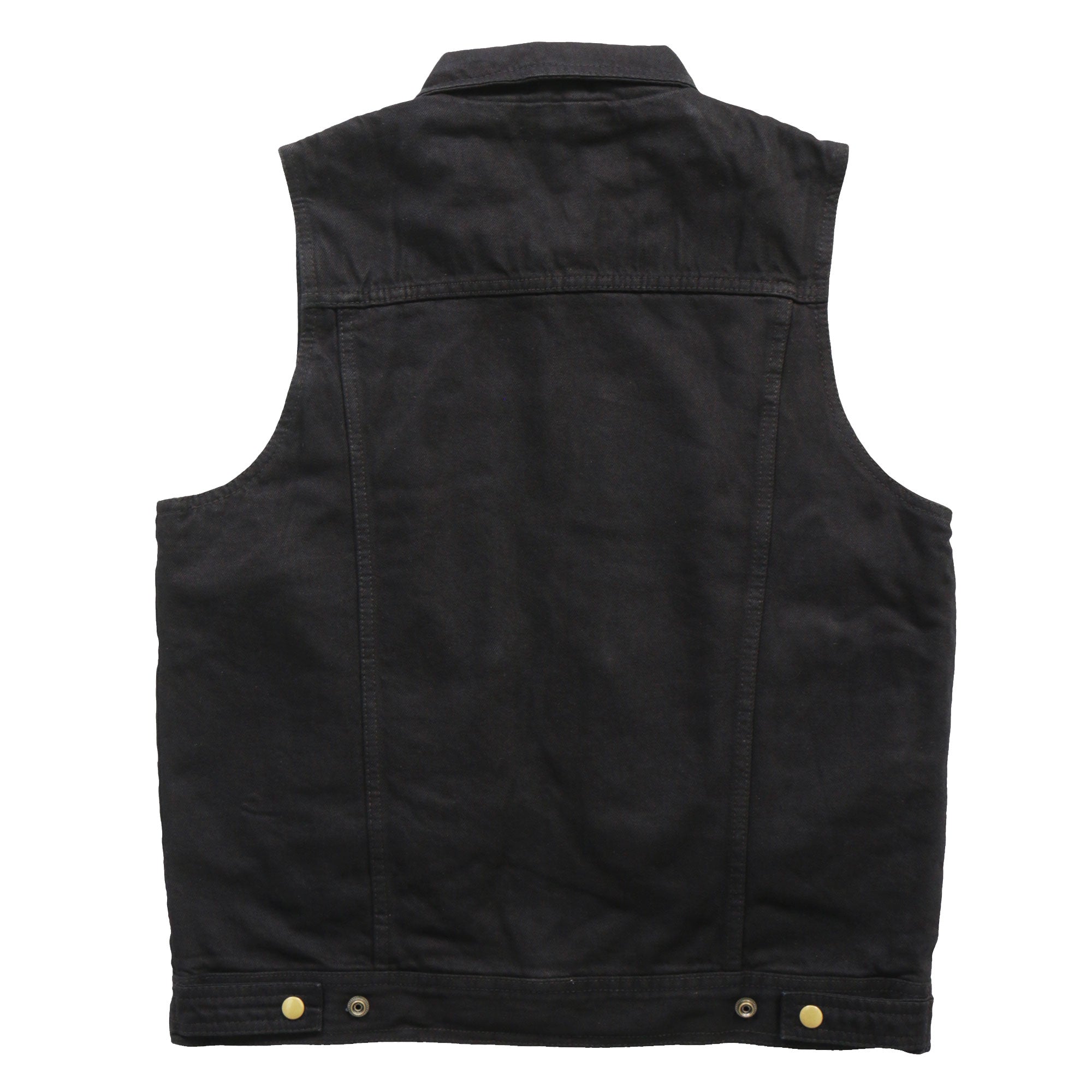 VSM6002 Men's Motorcycle style Black Denim Biker Vest