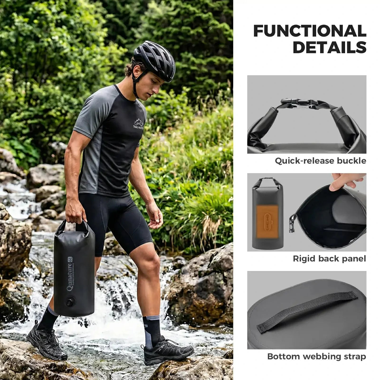 Magnetic 100% Waterproof Fork Bag Dry Bag 6L