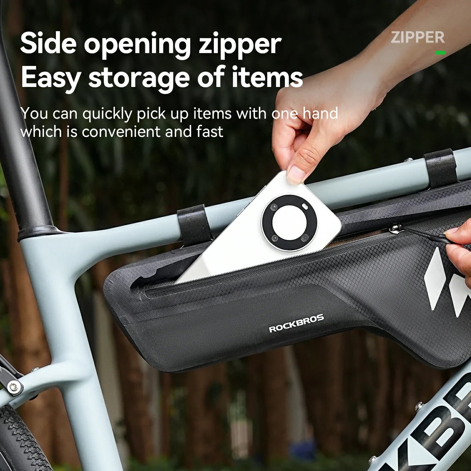RideMate 100% Waterproof Frame Bag 1.9L Down Tube Bag