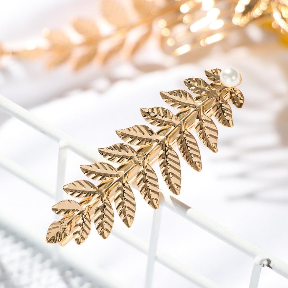 Western Fashion Retro Hair Bands For Women Wedding Metal Gold Leaf Butterfly Hair Headbands Girls Bride Gorgeous Hair Accessories For Women
