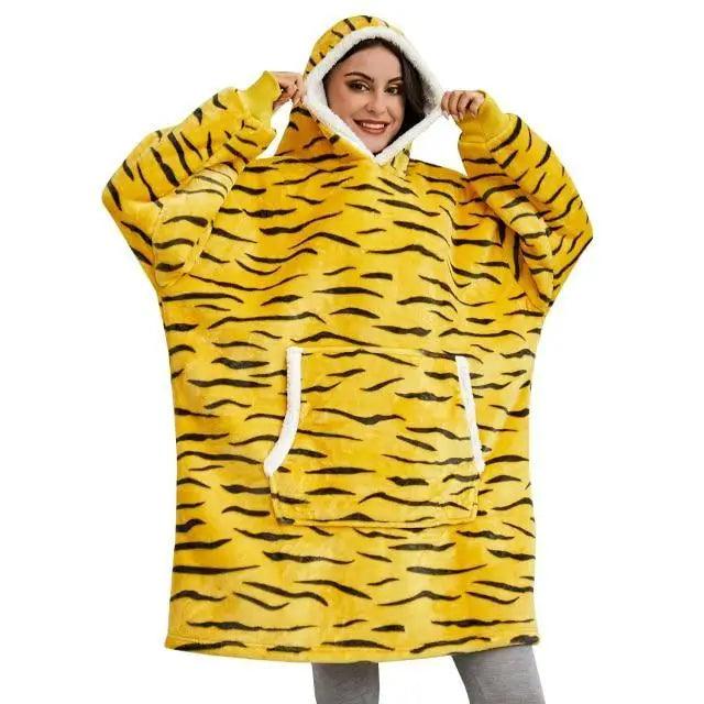 Winter Oversized Wearable Blanket Women Hoodies Sweatshirt TV Blanket With Sleeves Pullover Warm Soft Unisex Hoody Comfortable Sweatshirts For Autumn