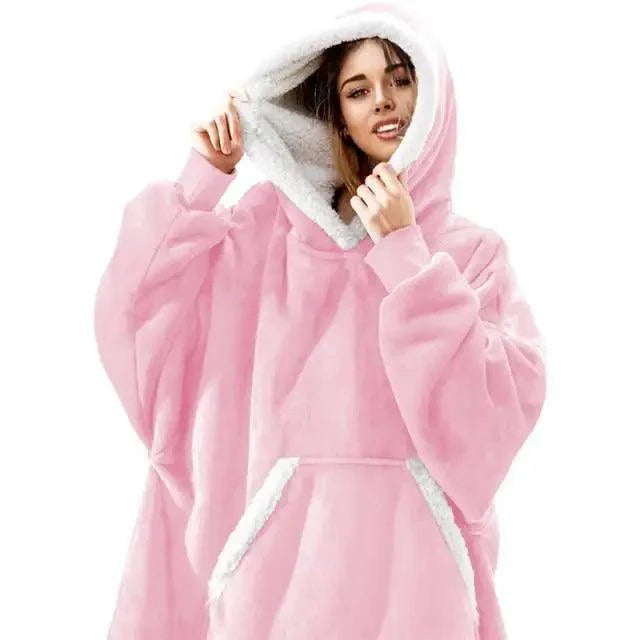 Winter Oversized Wearable Blanket Women Hoodies Sweatshirt TV Blanket With Sleeves Pullover Warm Soft Unisex Hoody Comfortable Sweatshirts For Autumn