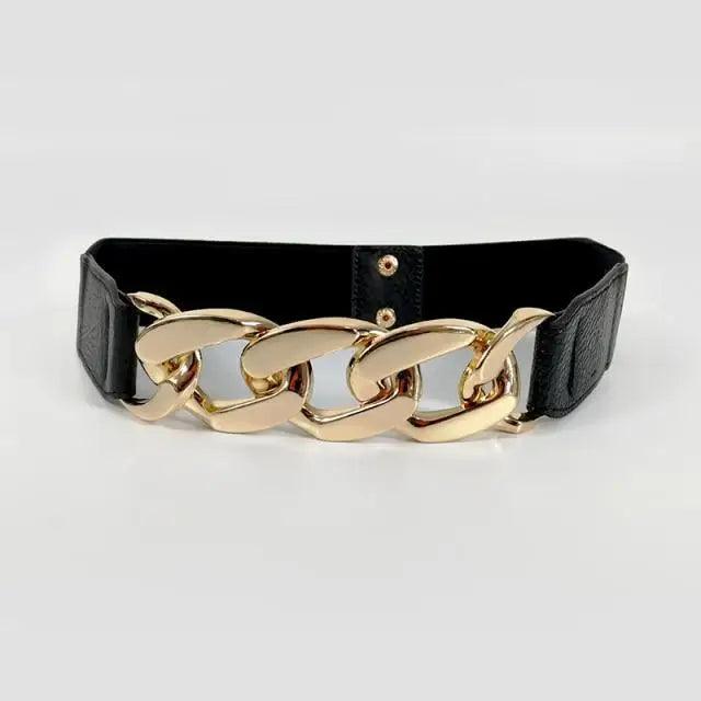 Women Elegant Elastic Stretch Wide Dress Belt Big Chain Waistbands For  Women Luxury Party Belts For Dresses