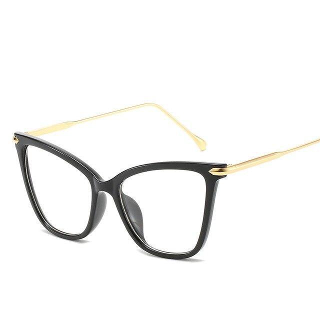 Women Luxury Cat Eye Sunglasses For Women Glasses Oversized Frame Transparent Lens Eyeglasses Computer Optical For  Prescription Glasses For Women
