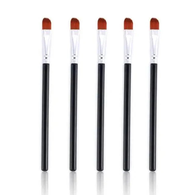 Women Makeup Brush 5Pcs Professional Black Eyebrow Inclined Flat Angled Brush Makeup Tool Wooden Pole Eyeliner Eyeshadow Women Cosmetic