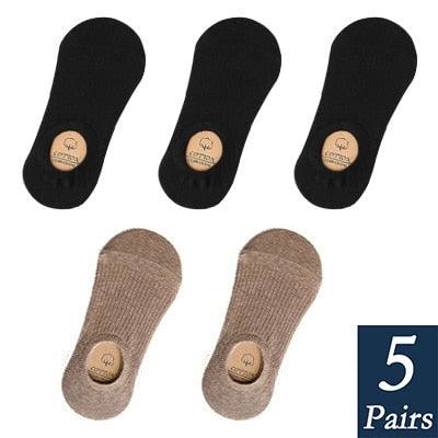 Women's Cute Cotton Invisible No Show Non-Slip Summer Candy Solid Color Silicone Short Socks Fashion Thin Ankle Boat Socks