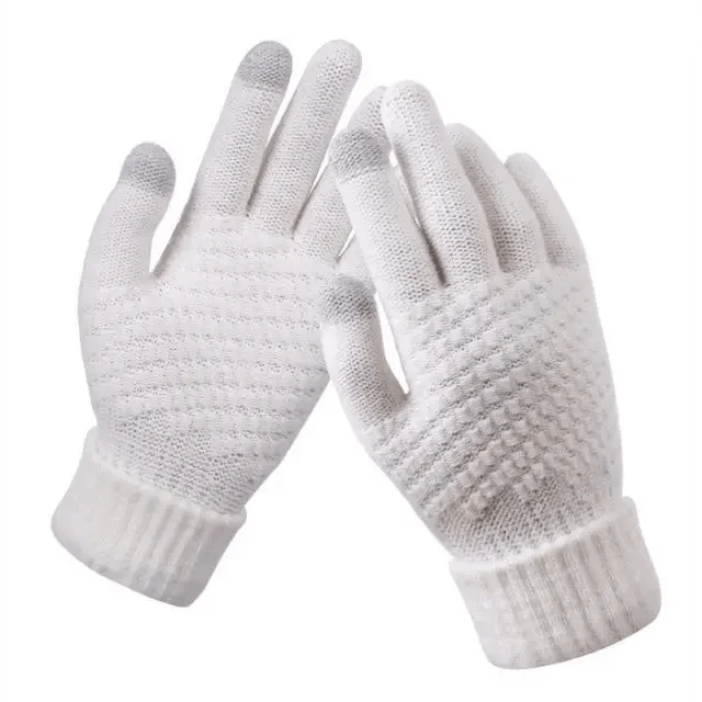 Women Winter Touch Screen Gloves Thicken Warm Knitted Stretch Gloves For Winter Wool Full Finger Outdoor Skiing Gloves Unisex Winter Gloves Women Touch Screen Gloves Knitted Gloves for Girls Stylish Winter Gloves