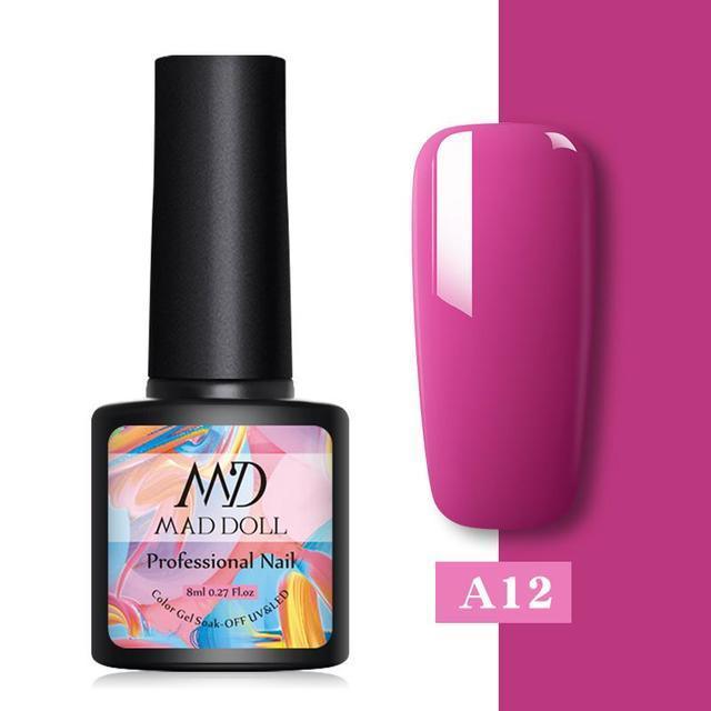 Womens Glossy Colorful 8ml Nail Gel Polish Permanent UV LED Summer Winter High Quality Fashion Design