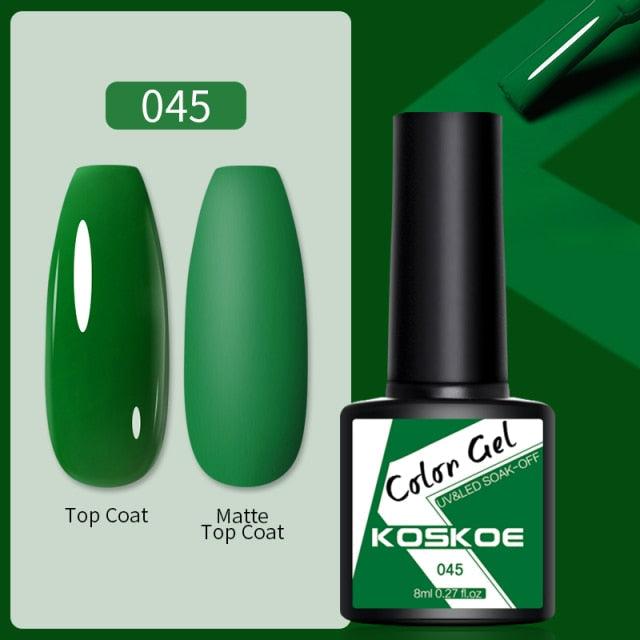 Womens Glossy Colorful 8ml Nail Gel Polish Permanent UV LED Summer Winter High Quality Fashion Design