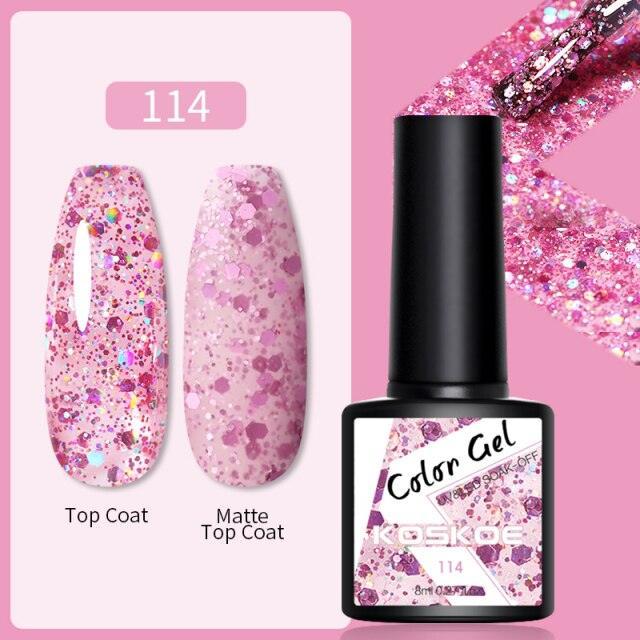 Womens Glossy Colorful 8ml Nail Gel Polish Permanent UV LED Summer Winter High Quality Fashion Design