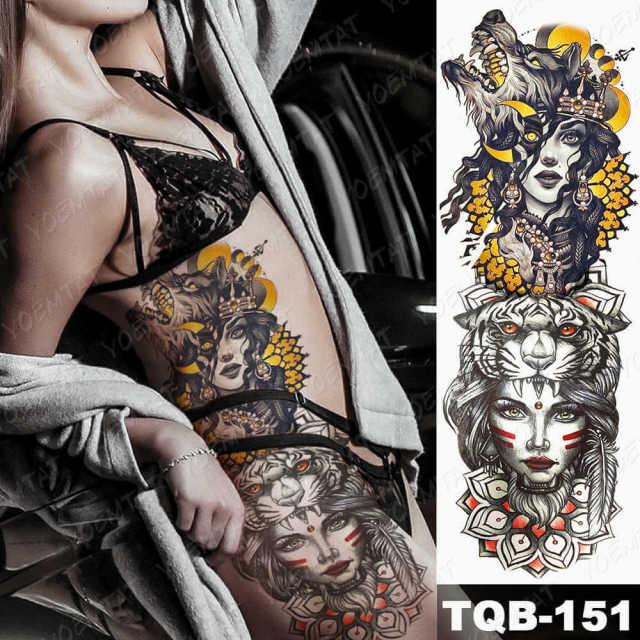 Womens Large Waterproof Temporary Sticker Tattoo Tiger Fox Luxury Design From Wonderland