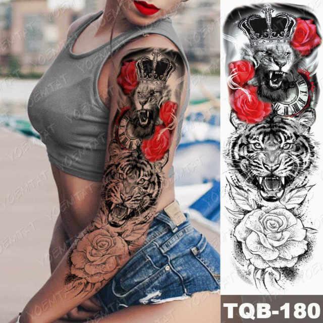 Womens Large Waterproof Temporary Sticker Tattoo Tiger Fox Luxury Design From Wonderland