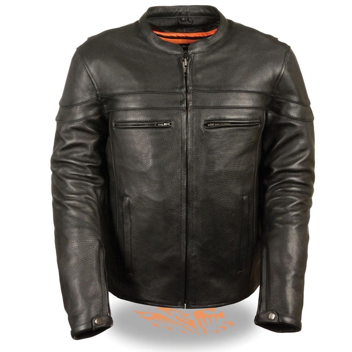 ML1408 Men's Black 'Savage' Sporty Crossover Leather Jacket