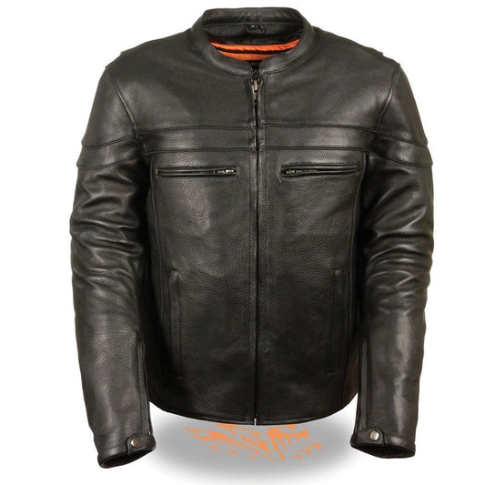 ML1408 Men's Black 'Savage' Sporty Crossover Leather Jacket