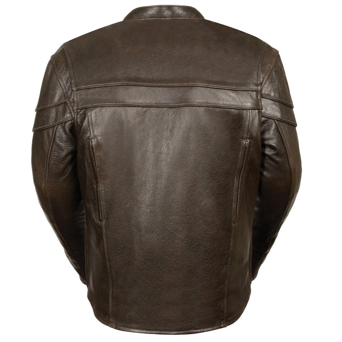 ML1408RT Men's Retro Brown 'Savage' Sporty Crossover Retro Leather Jacket
