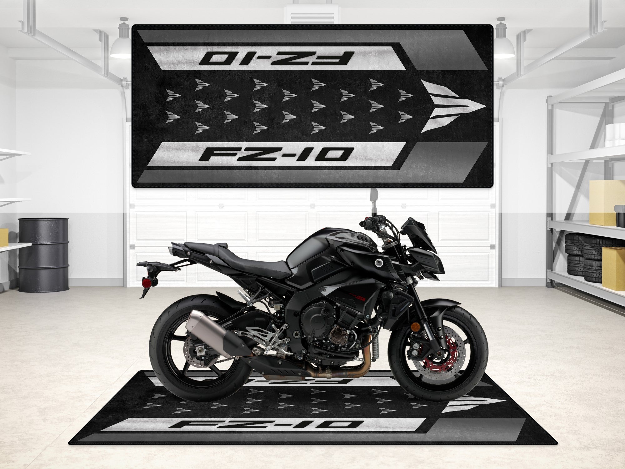 MPM Motorcycle Mat for Yamaha FZ-10 Yellow & Black - MM7256