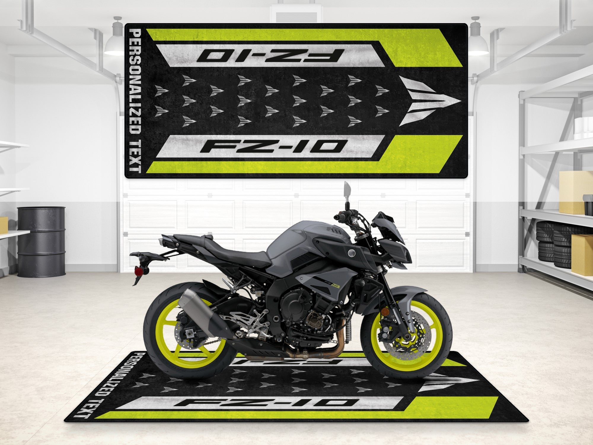 MPM Motorcycle Mat for Yamaha FZ-10 Yellow & Black - MM7256