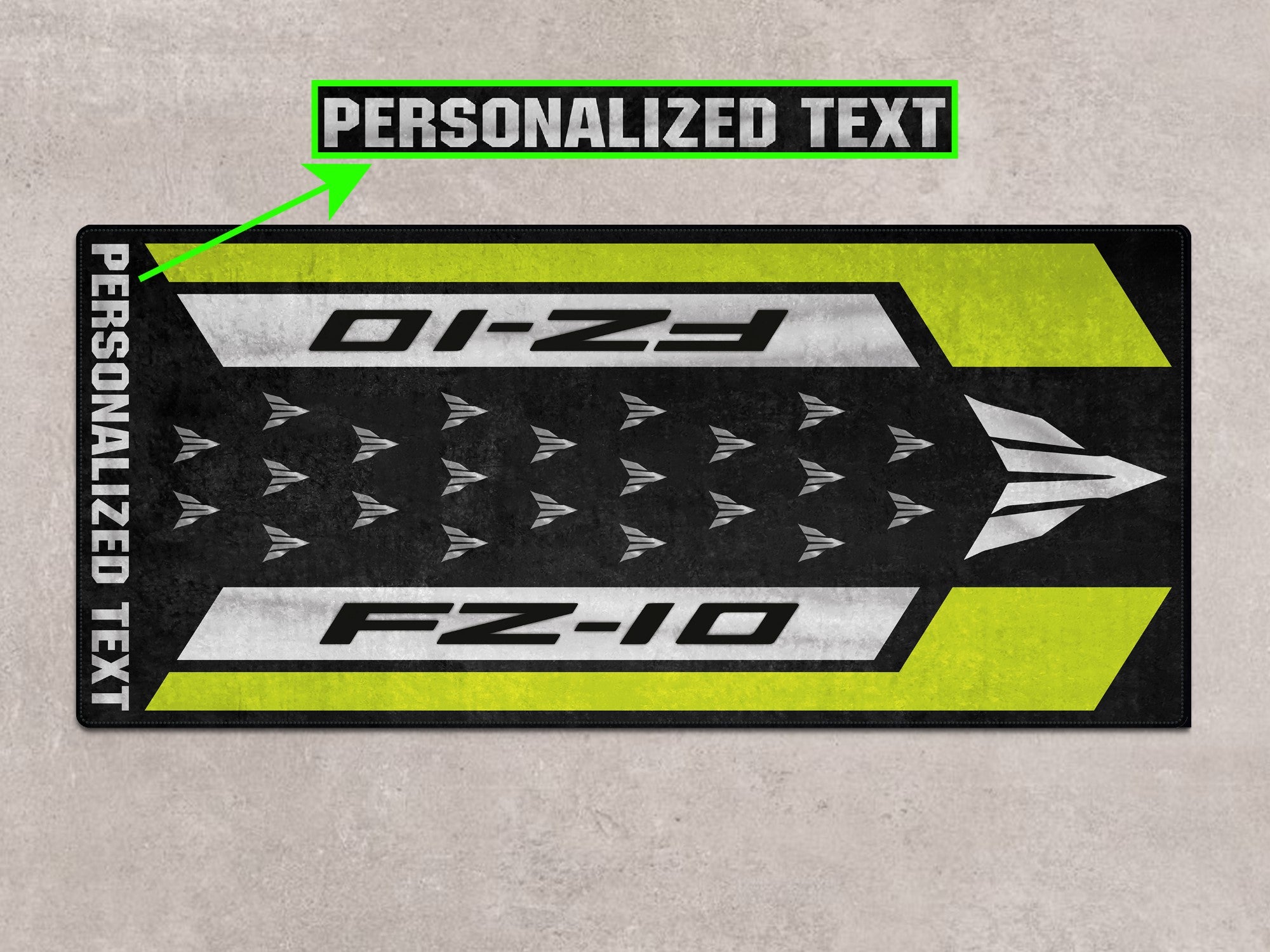 MPM Motorcycle Mat for Yamaha FZ-10 Yellow & Black - MM7256