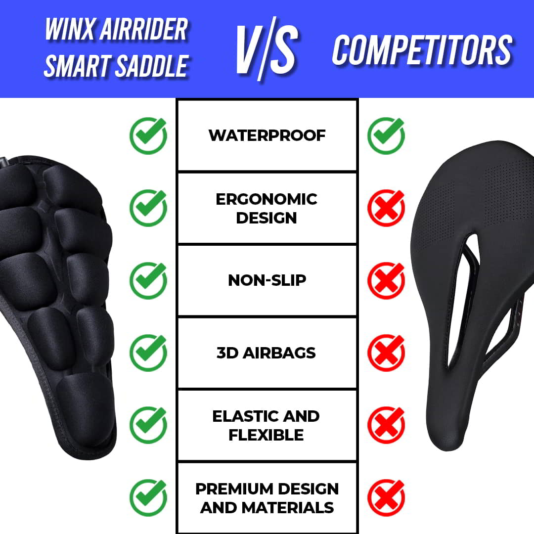 bike seat comparison chart padded vs gel vs air